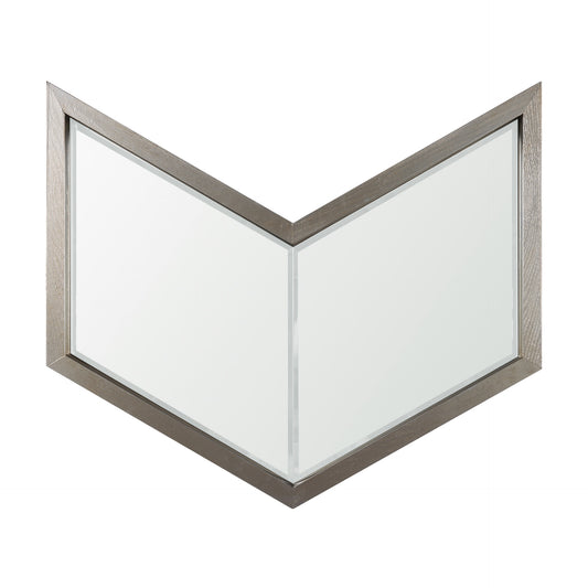 Chevren Wall Mirror Light Brown Wood | 26x22 - wall-mirrors-grouped