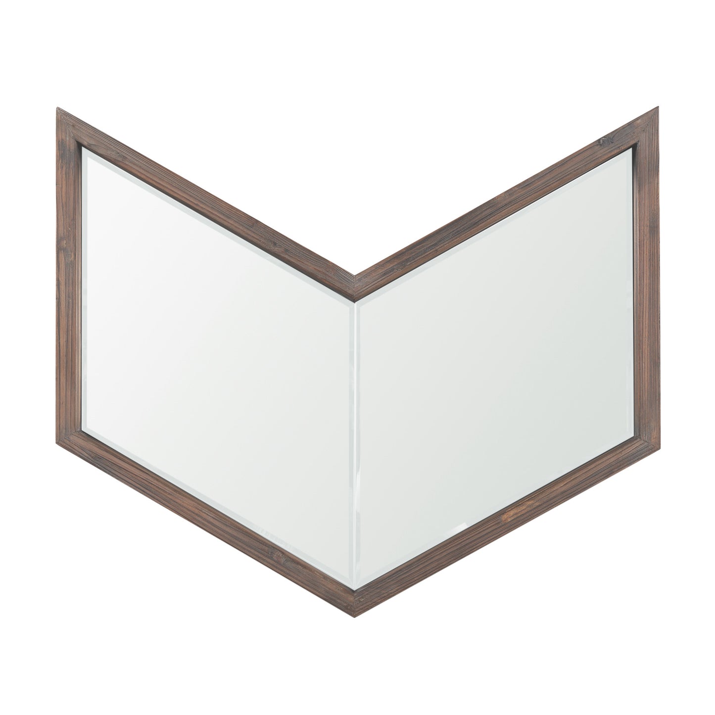 Chevren Wall Mirror Dark Brown Wood | 26x22