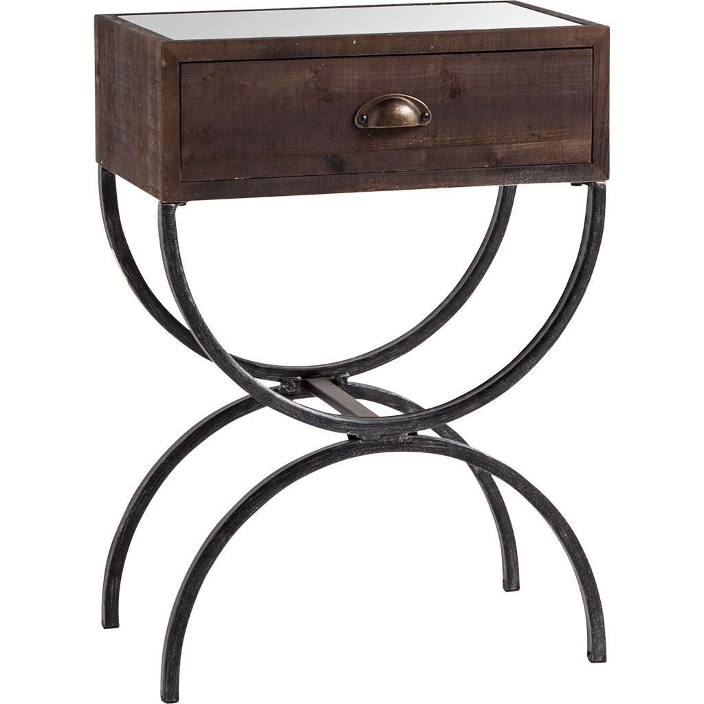 Strattanville Accent Table Brown Wood | Black Metal - accent-tables