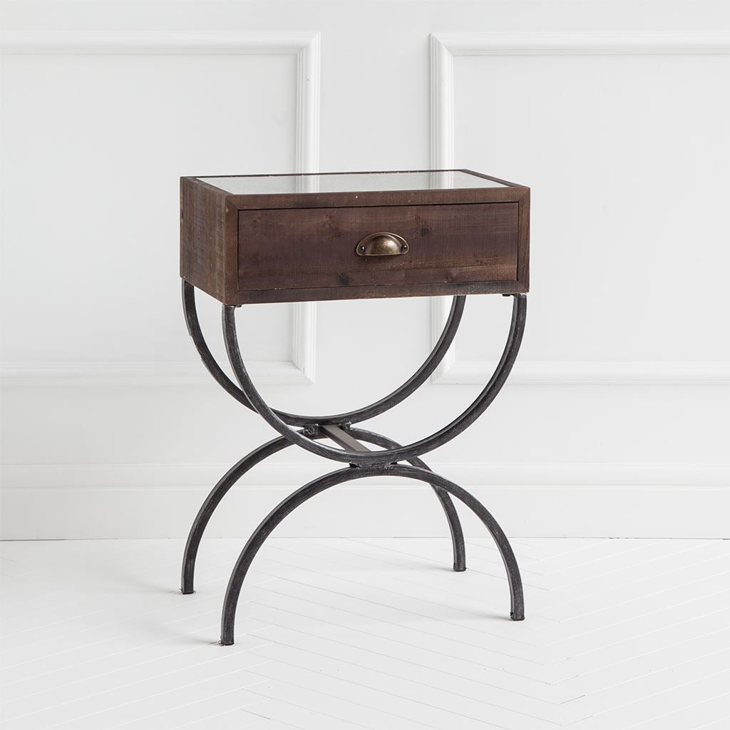 Strattanville Accent Table Brown Wood | Black Metal - accent-tables