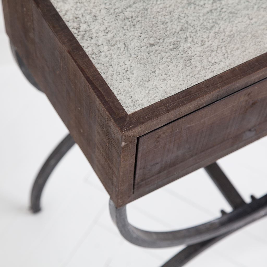 Strattanville Accent Table Brown Wood | Black Metal - accent-tables