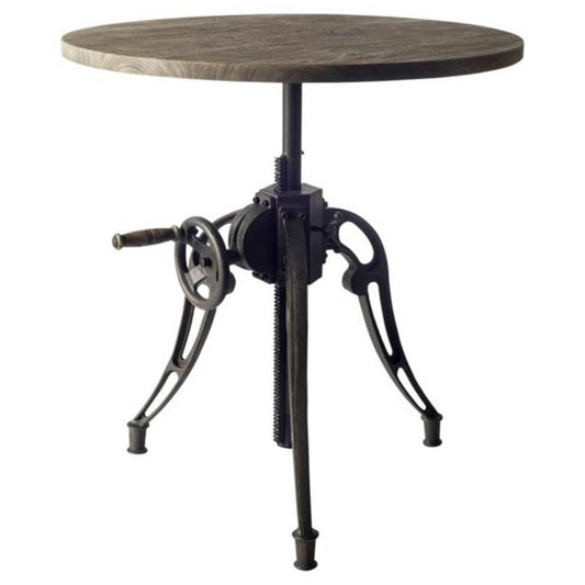 Emslie Dining Table Gray Wood | Black Metal - dining-table