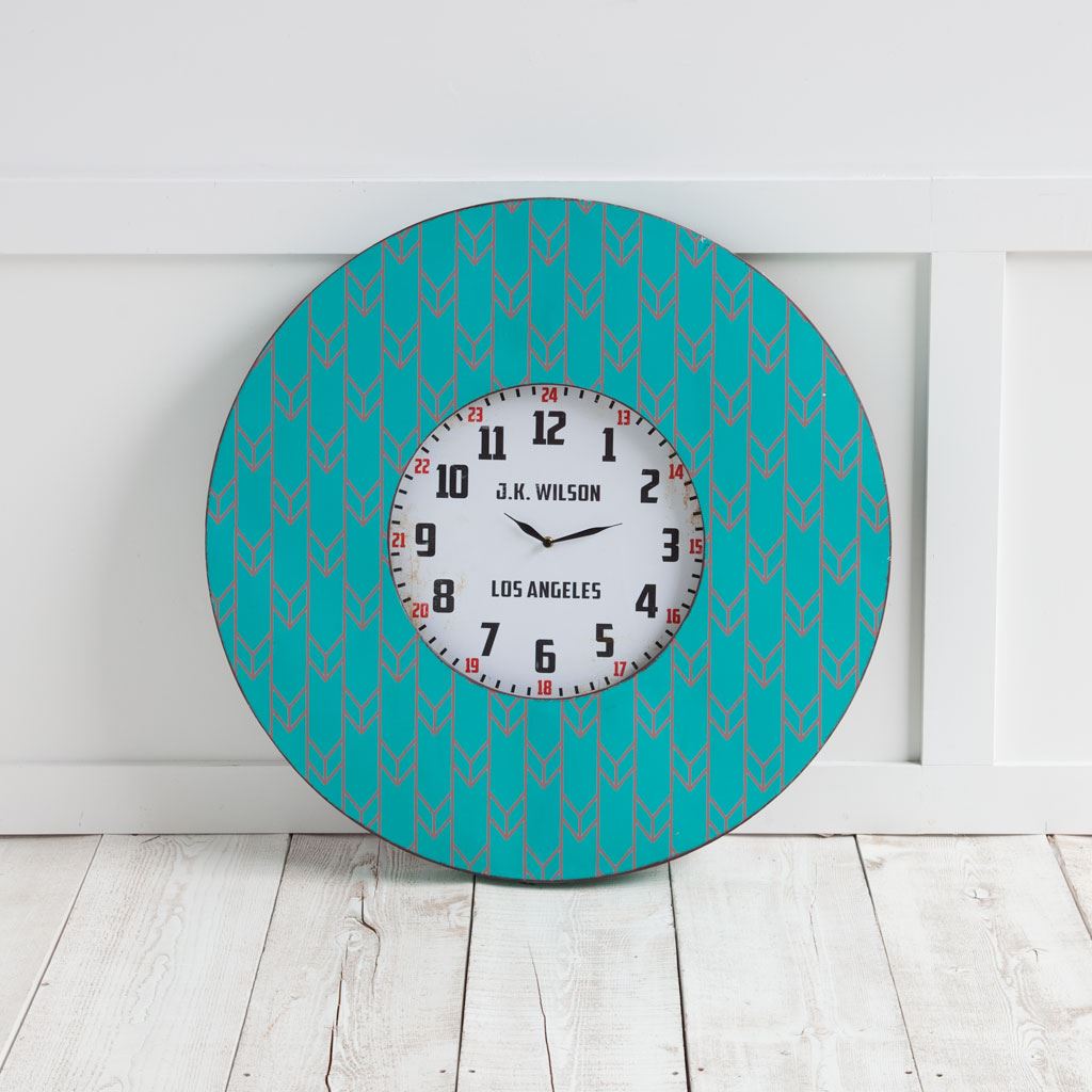 Calabash Wall Clock Blue Wood | 33’’ - wall-clocks