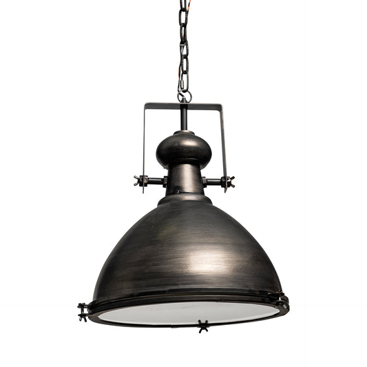 Bashaw I 17x20 Gray Toned Metal Dome Pendant Light