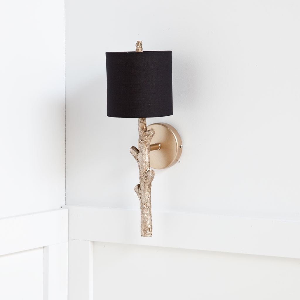 Sabinal Wall Sconce Gold Resin | Black Shade - wall-fixtures