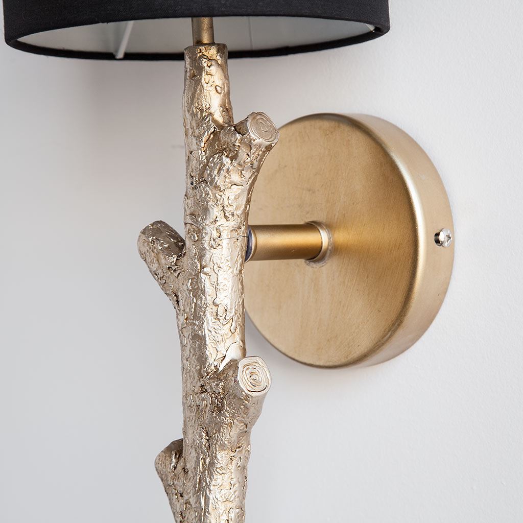 Sabinal Wall Sconce Gold Resin | Black Shade - wall-fixtures