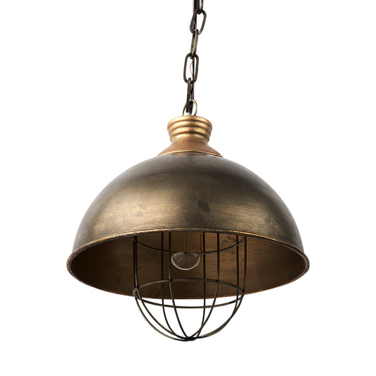 Dawson I 13x13.5 Silver Toned Metal Dome Pendant Light
