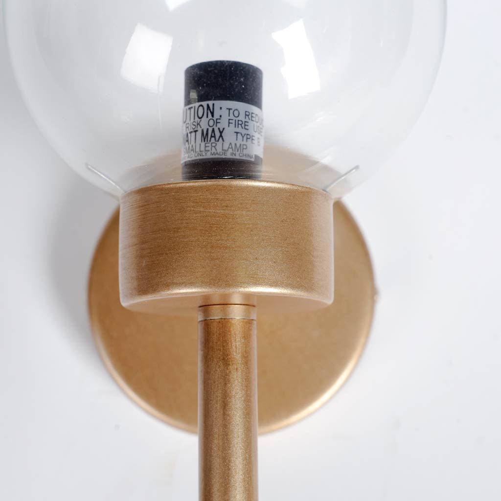 Boltern Wall Sconce Gold Metal | Glass Globe - wall-fixtures