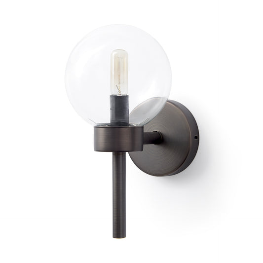 Boltern II 6x12 Black Toned Glass Globe Wall Sconce