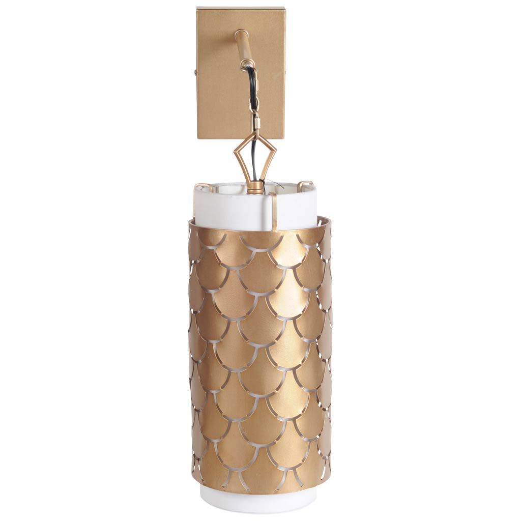 Brasseur Wall Sconce Gold Metal - wall-fixtures