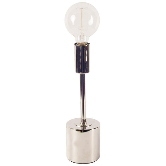 Mooney (17.5"H) Metallic-Silver Metal Shade-less Table Lamp