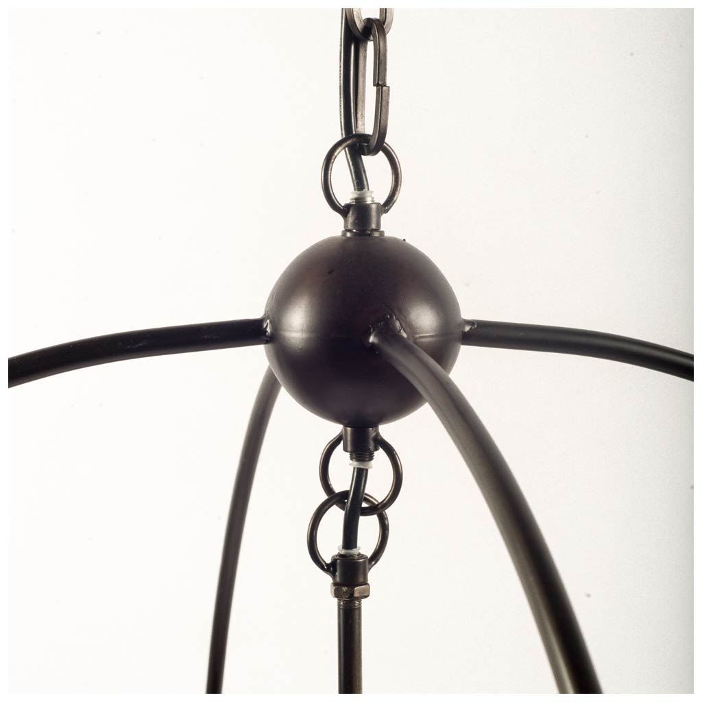 Penhill Chandelier Black Metal | Brown Wood - chandeliers