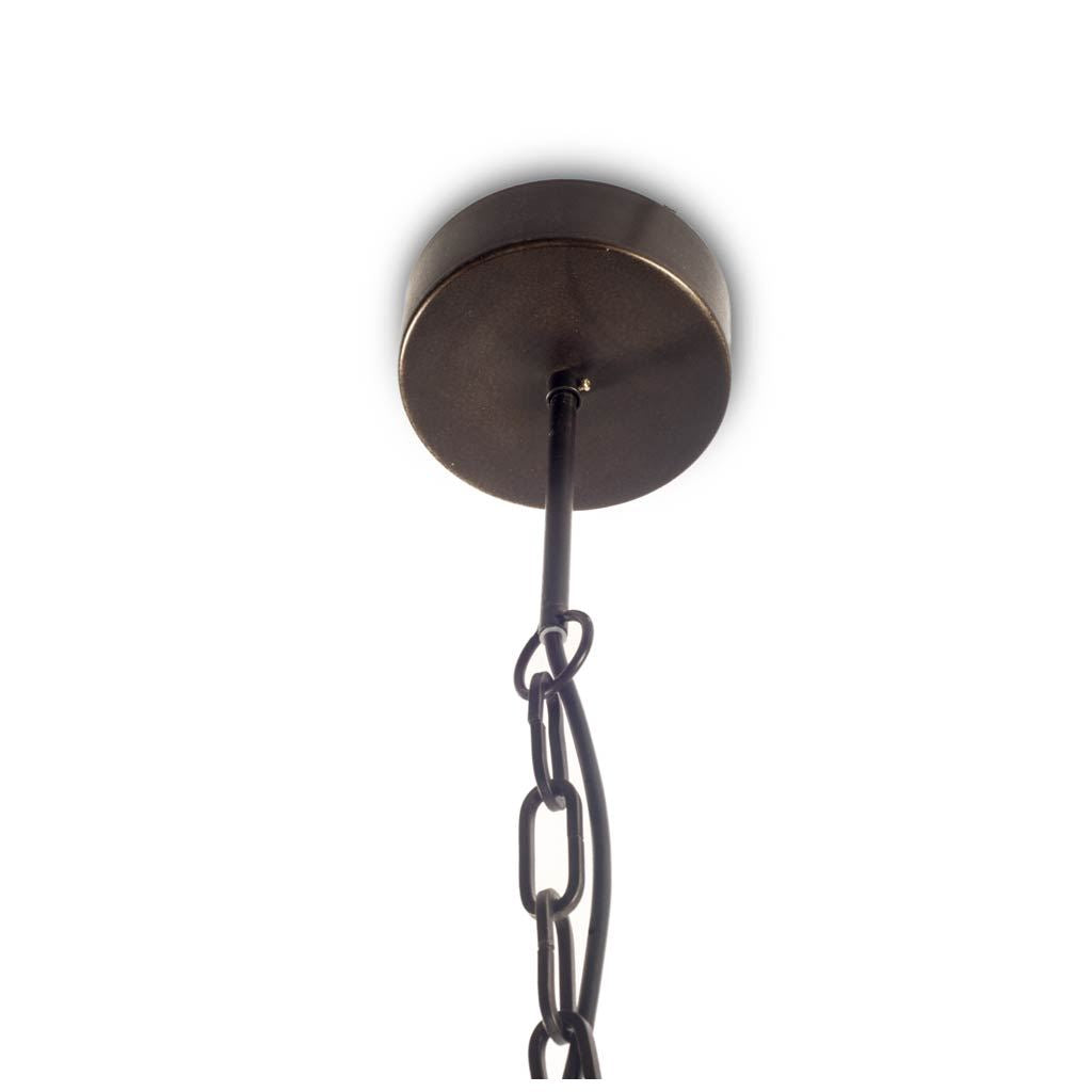 Penhill Chandelier Black Metal | Brown Wood - chandeliers
