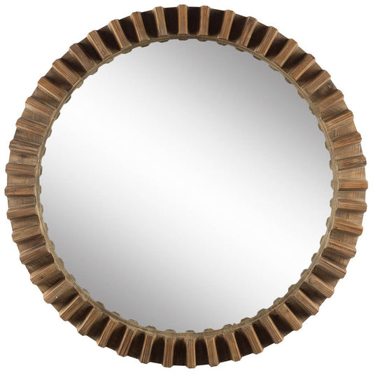 Sprocket Wall Mirror Brown Wood | 44’’ - wall-mirrors-grouped