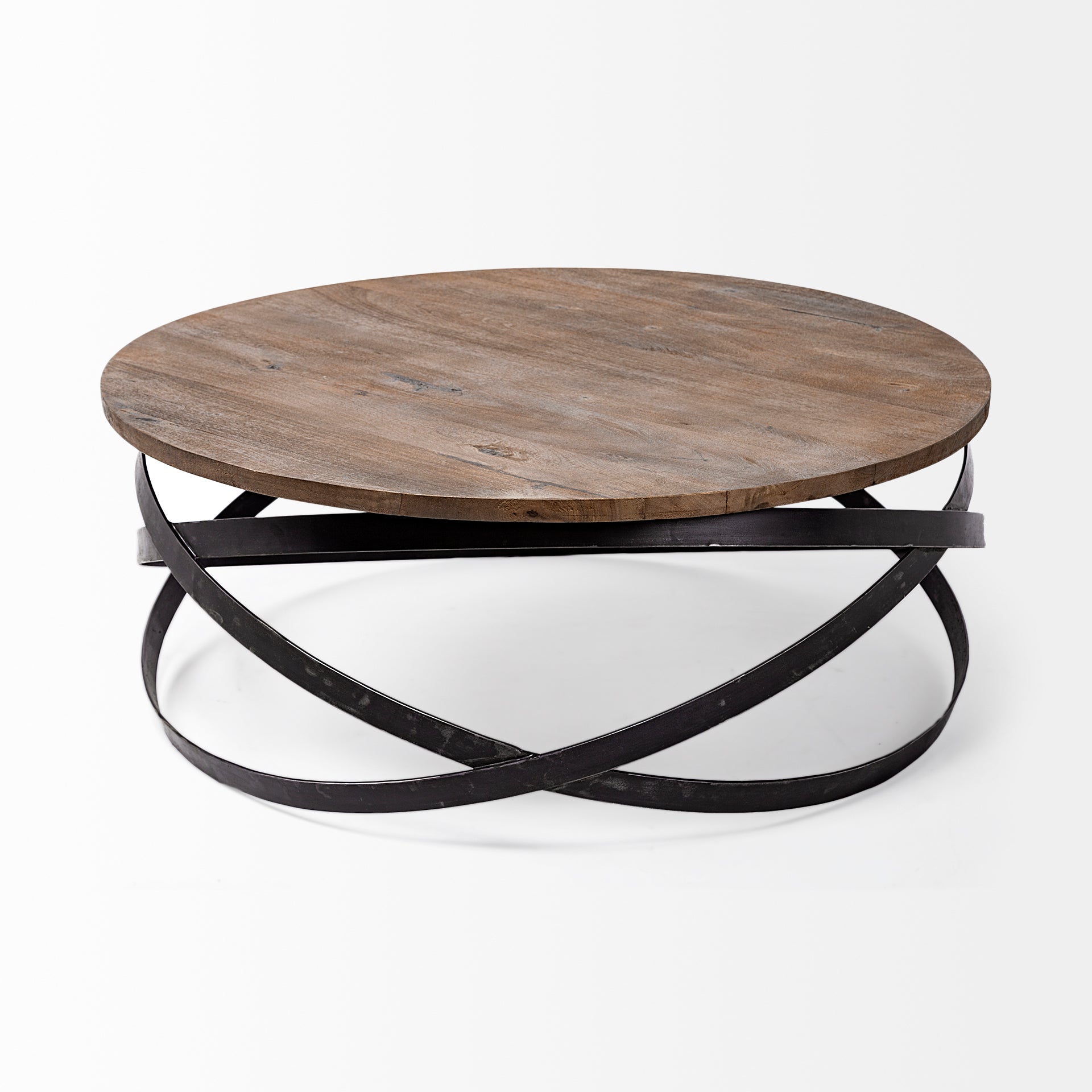 Triumph Coffee Table Brown Wood | Black Metal - coffee-tables