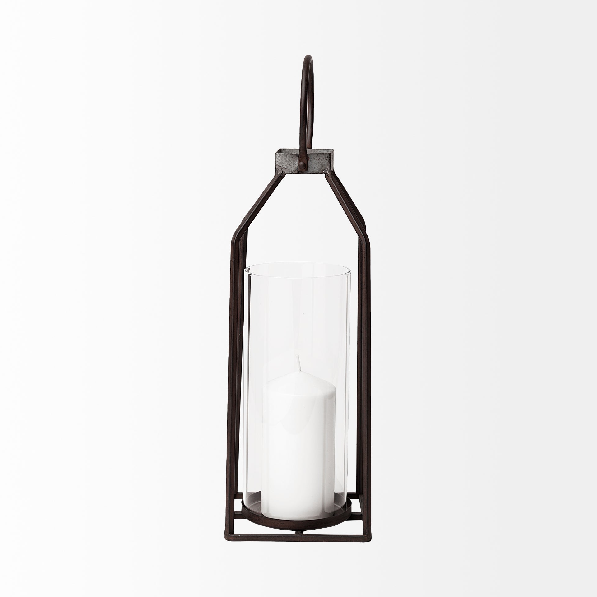 Kingston I Large Rustic Metal Framed Table Candle Holder