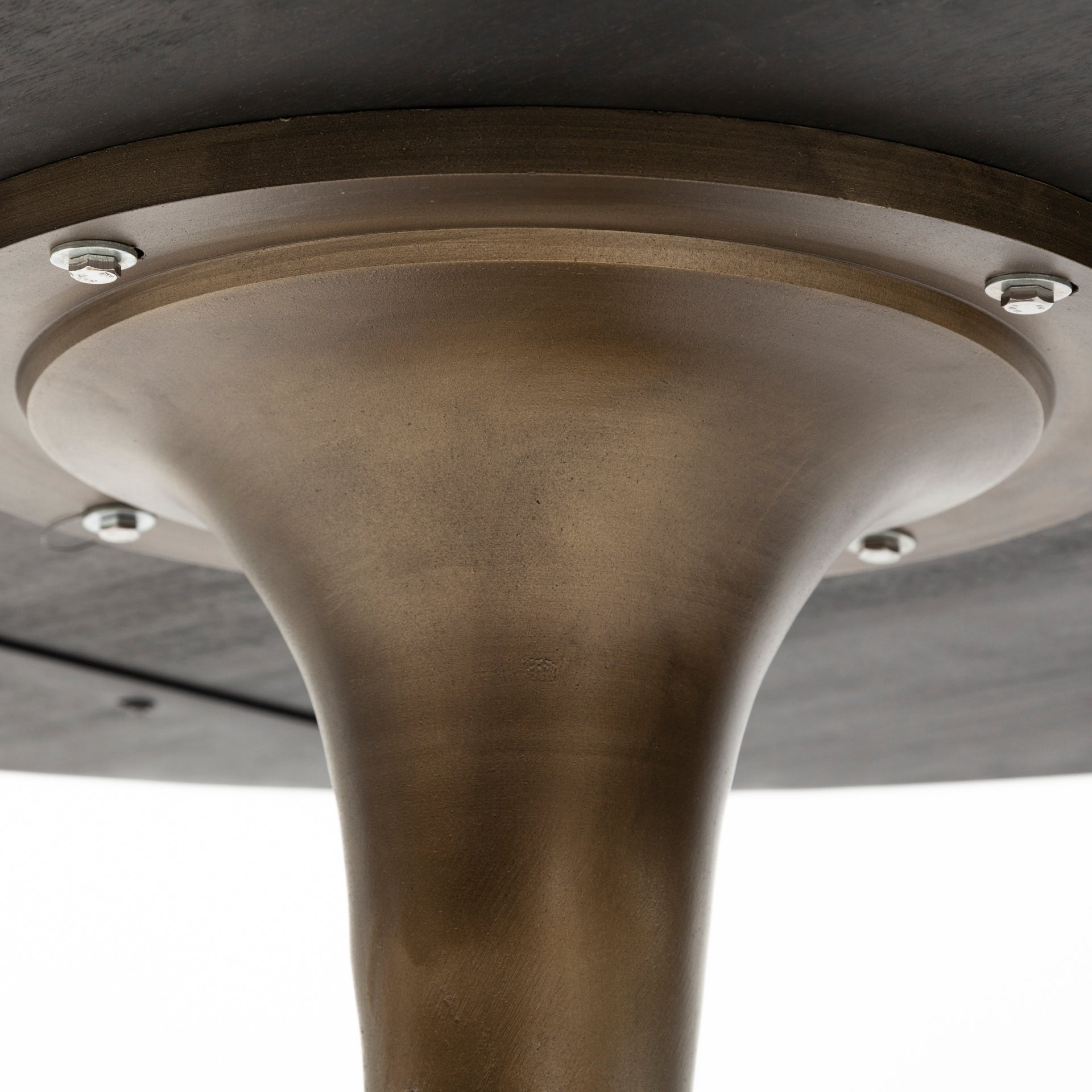 McLeod II 54" Round Brown Solid Wood Top Gold Metal Base Dining Table