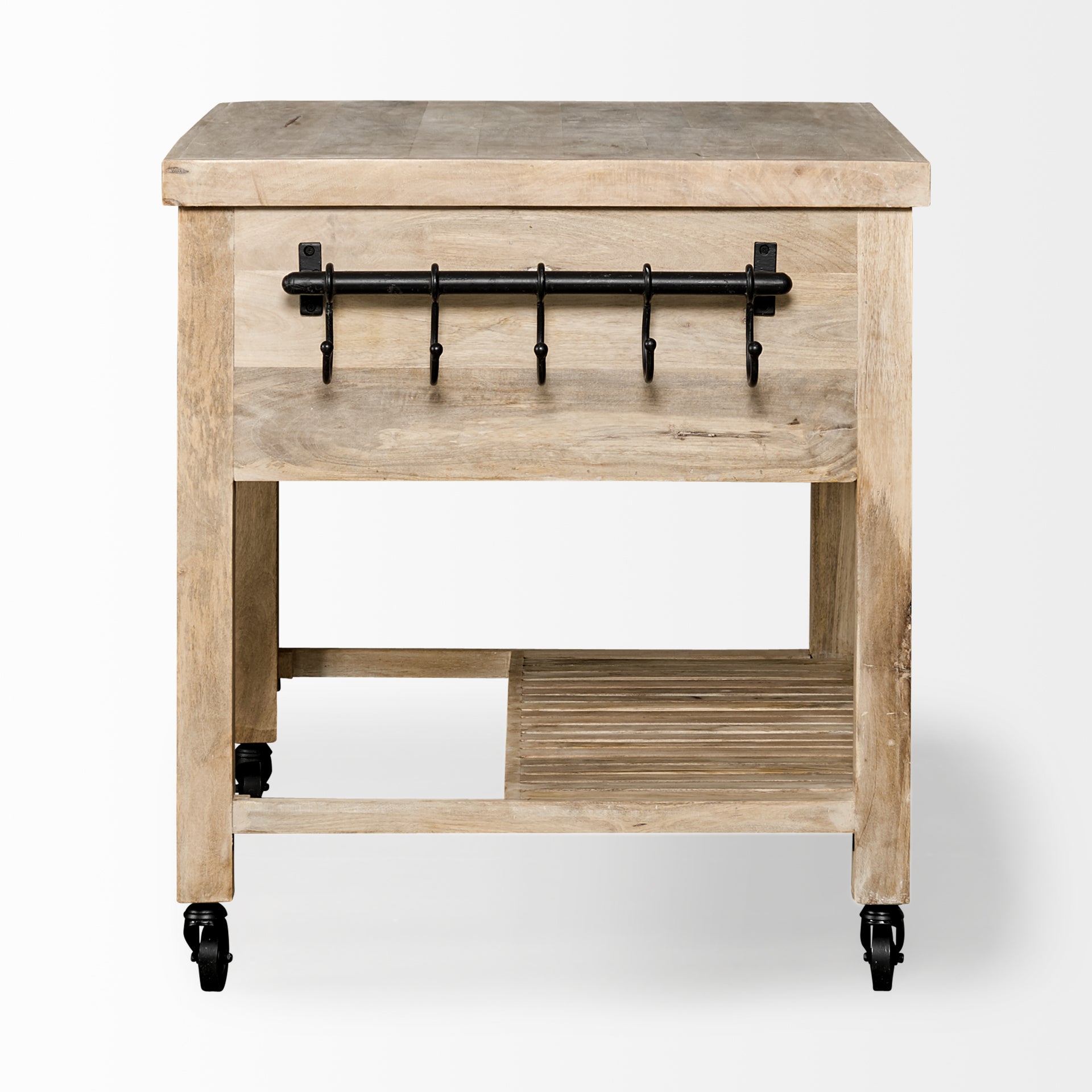 Columbia Small Kitchen Island Brown Wood | Square - kitchen-islands