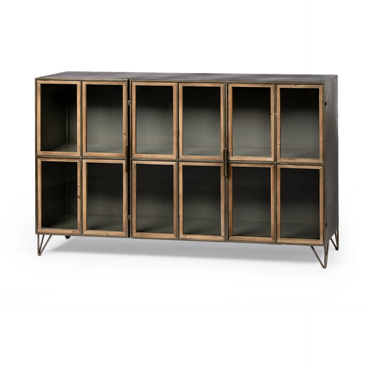 Pandora Horizontal Cabinet Brown Wood | Gray Metal | 66L - cabinets