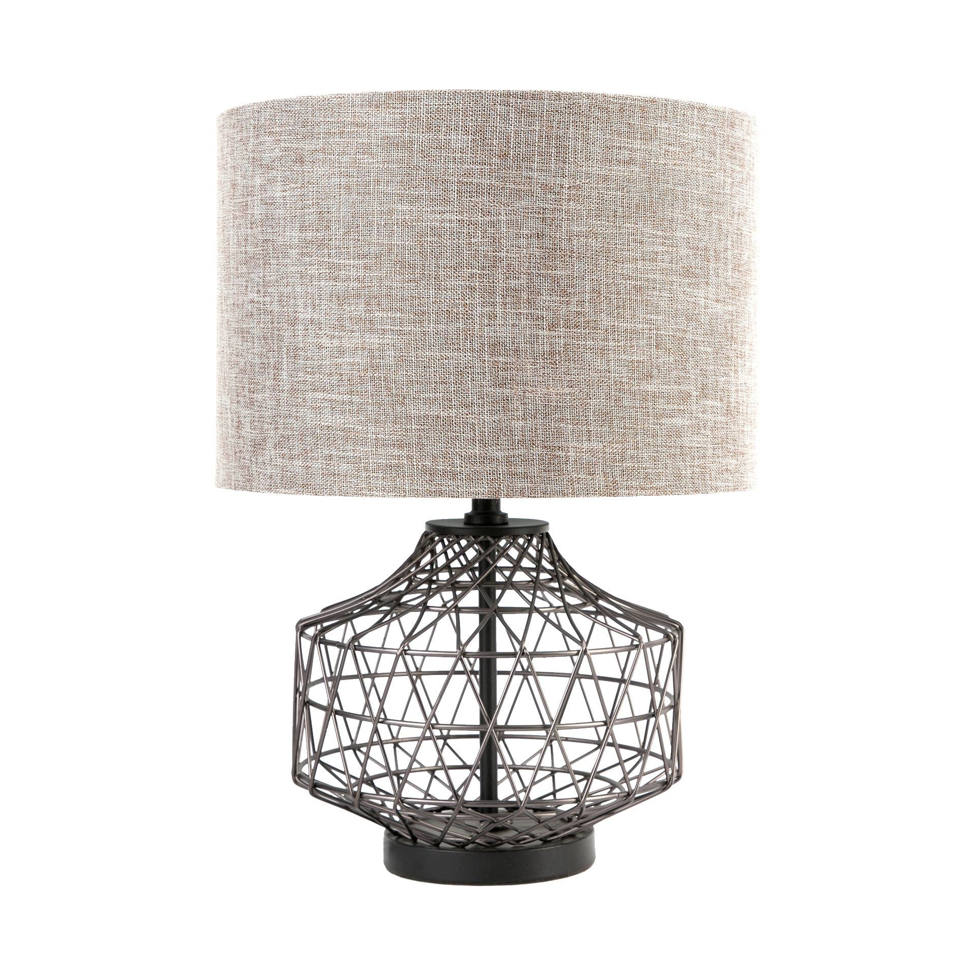 Clark Table Lamp Bronze Metal | Beige Shade - table-lamps