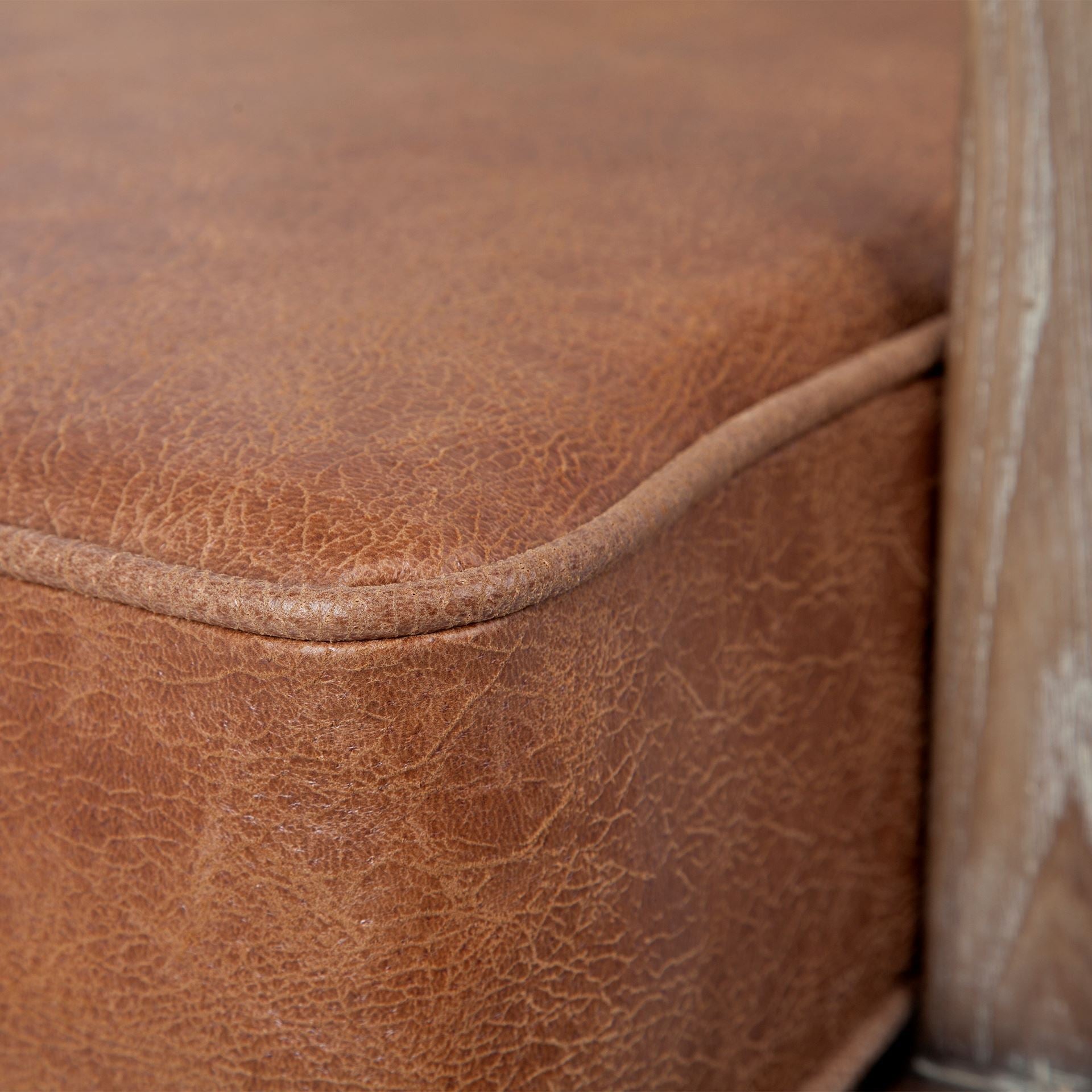 Harman Accent Chair Brown Leather | Brown Wood - accent-chairs