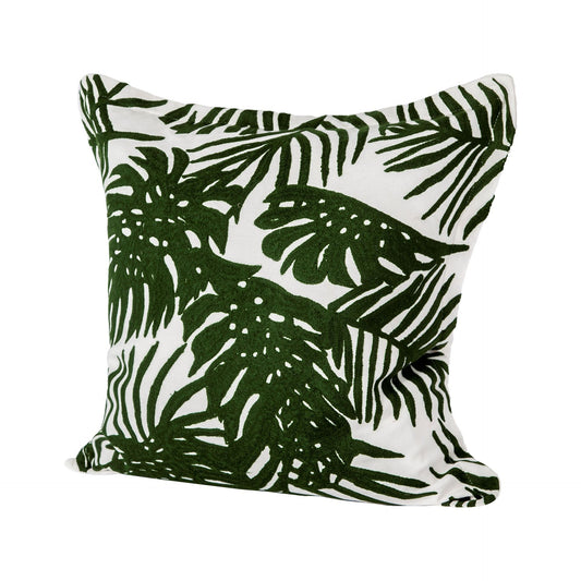Boyle I 20 x 20 Green Tropical Palm Leaf Pillow Cover