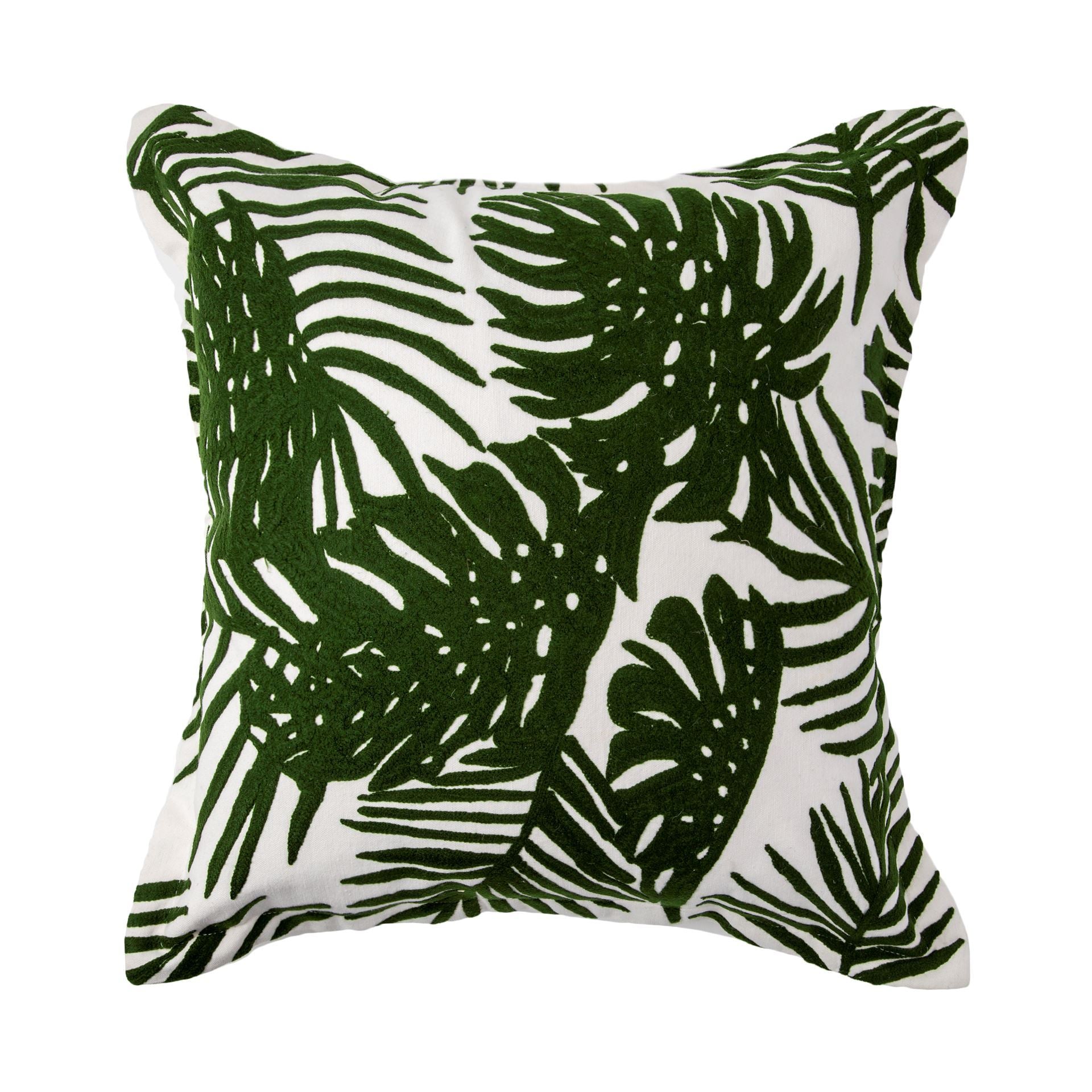 Boyle I 20 x 20 Green Tropical Palm Leaf Pillow Cover
