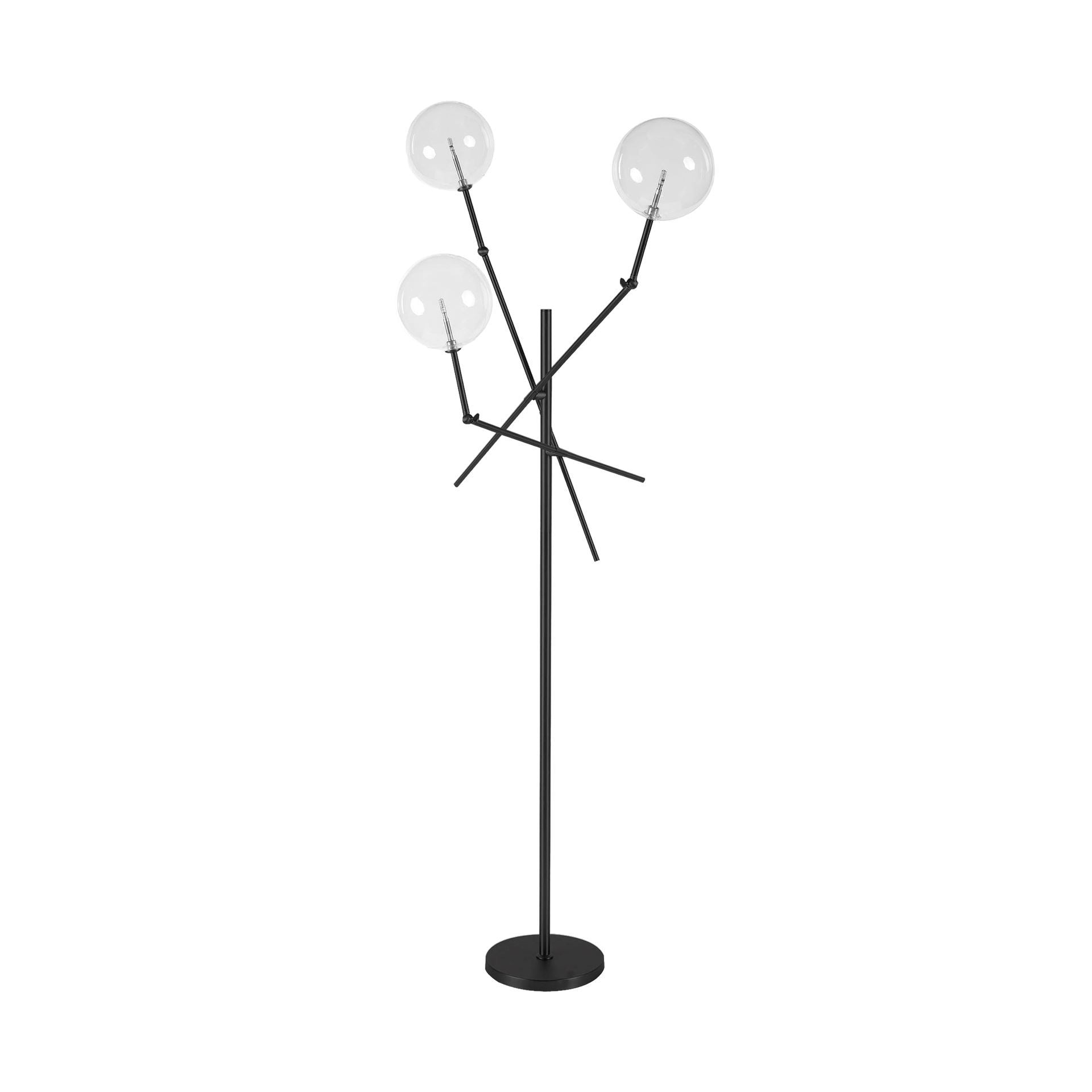 Connor Floor Lamp Black Metal | Glass Globe - floor-lamps