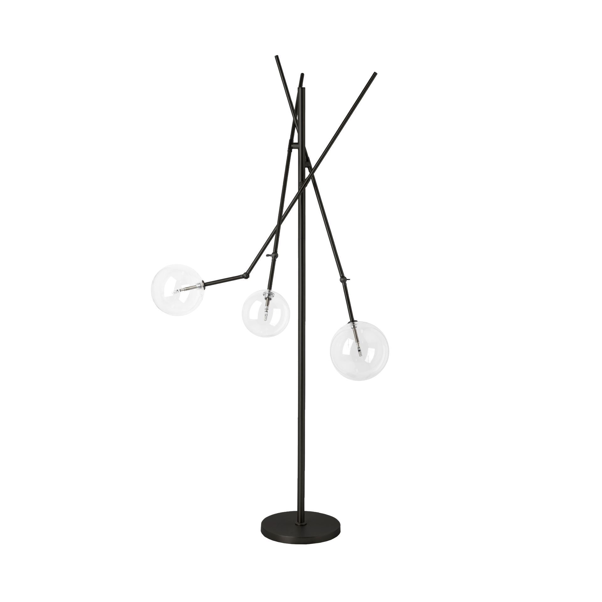 Connor Floor Lamp Black Metal | Glass Globe - floor-lamps