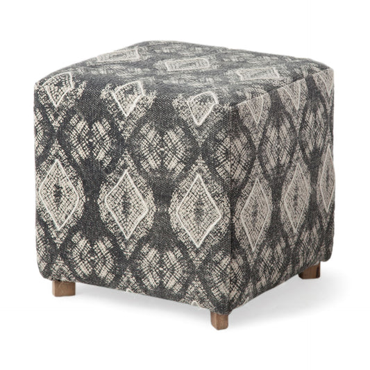 Pallu Ottoman Dhurrie Cotton | Brown Wood - ottoman-and-poufs