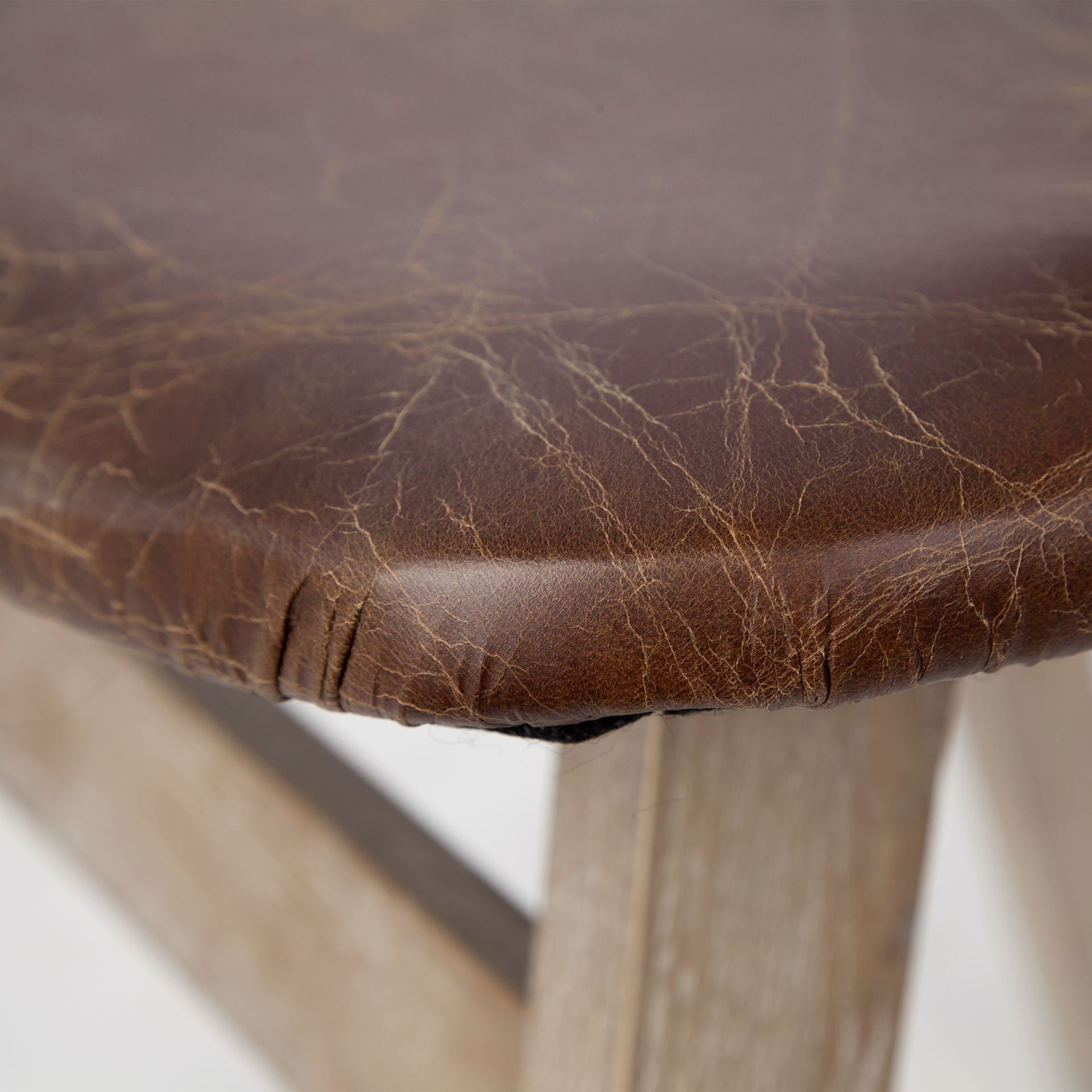Haden Leather Dining Chair Brown Leather | Brown wood - dining-chairs
