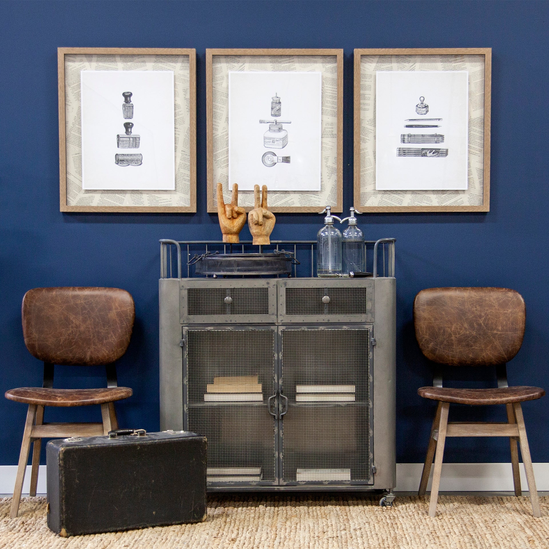 Haden Leather Dining Chair Brown Leather | Brown wood - dining-chairs
