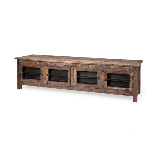 Wilton Media Console Reclaimed Wood | Blackened Metal - media-console