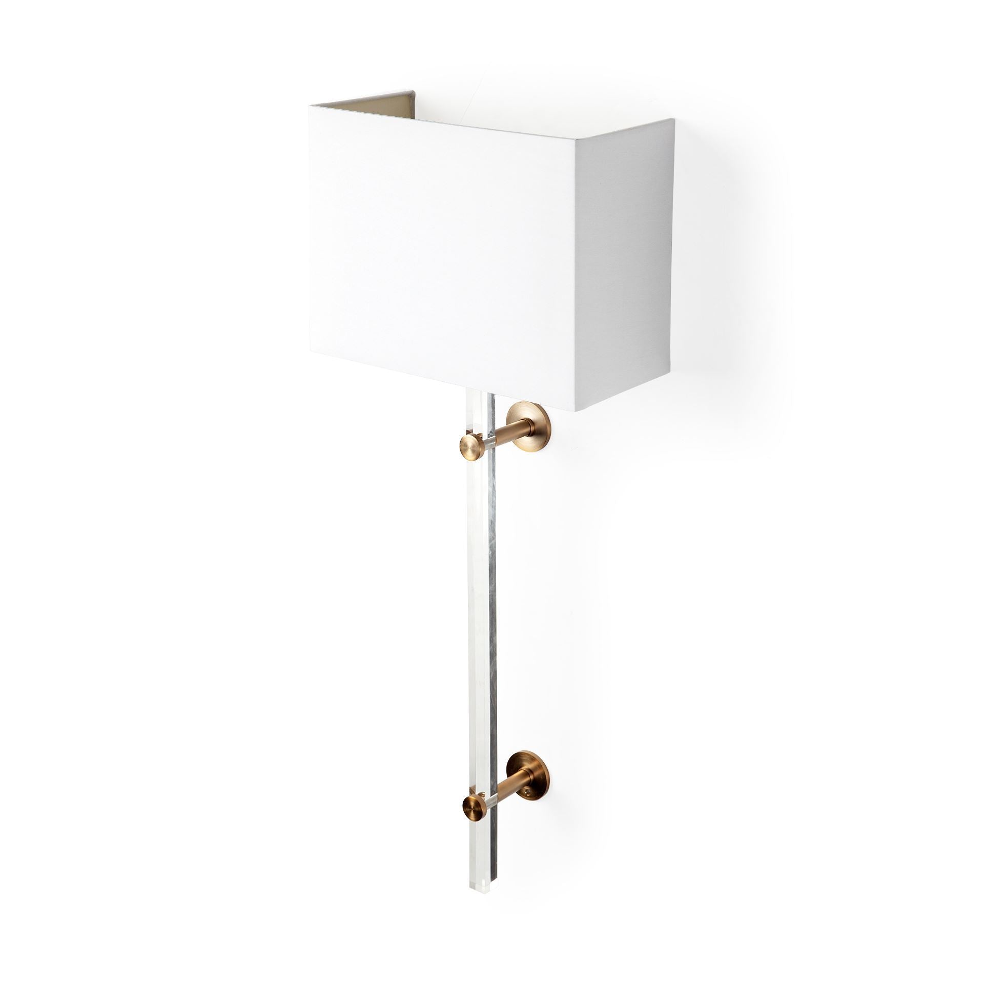 Cantabria Wall Sconce Brass | White Shade - wall-fixtures