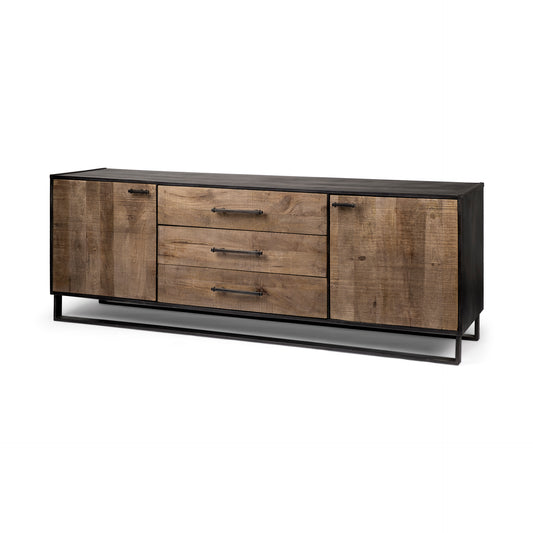 Alvin Sideboard Brown Wood | Black Metal - sideboards-and-buffets