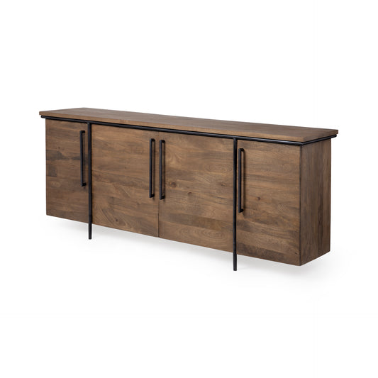 Maddox Sideboard Brown Wood | Black Metal - sideboards-and-buffets