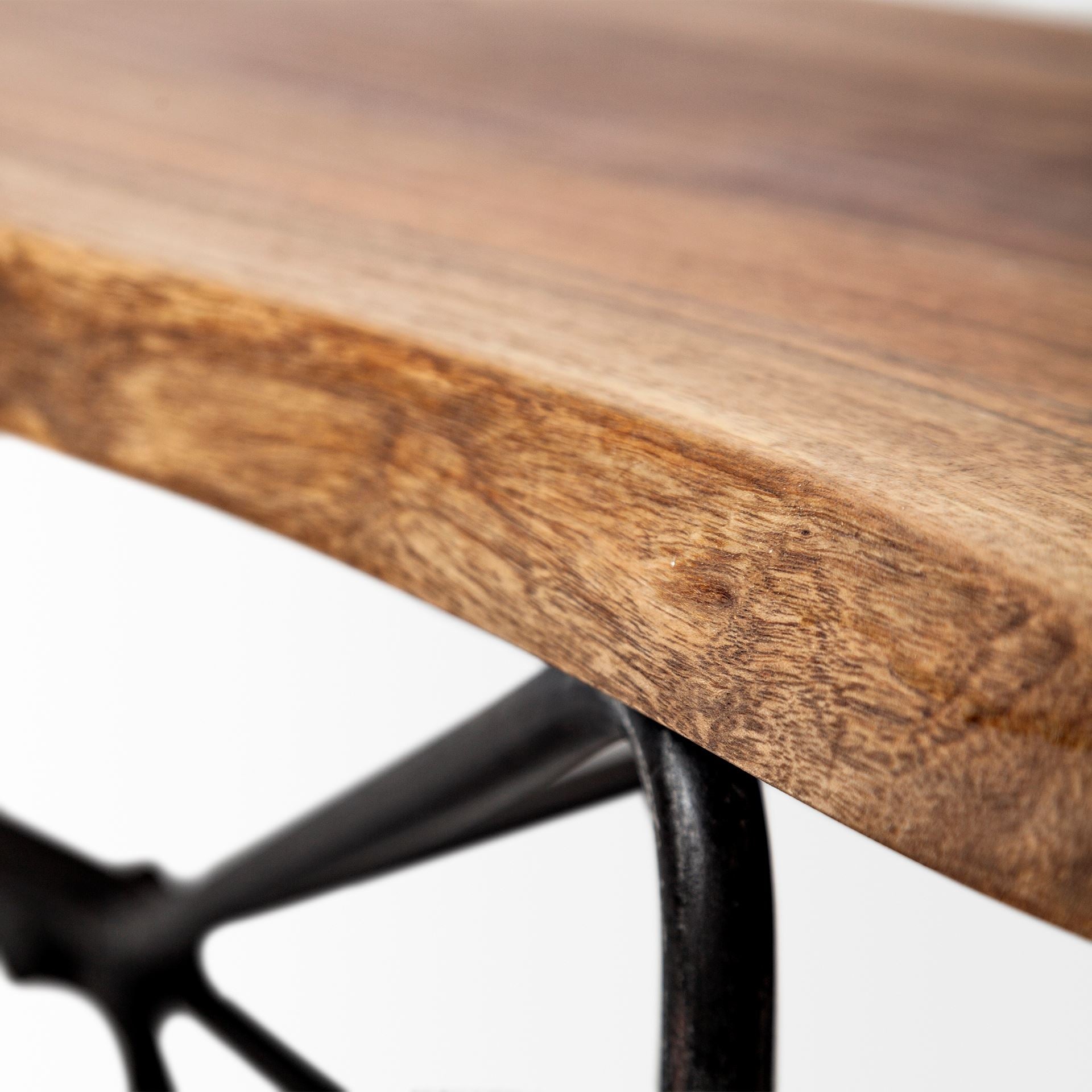 Papillion Bench Natural Wood | Black Iron - benches