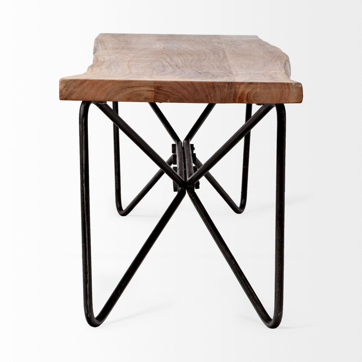Papillion Bench Natural Wood | Black Iron - benches