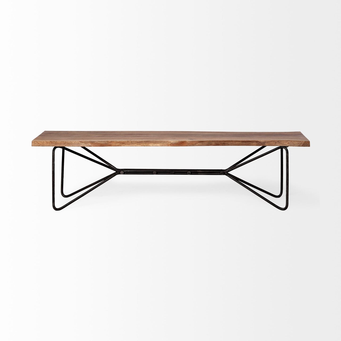 Papillion Bench Natural Wood | Black Iron - benches