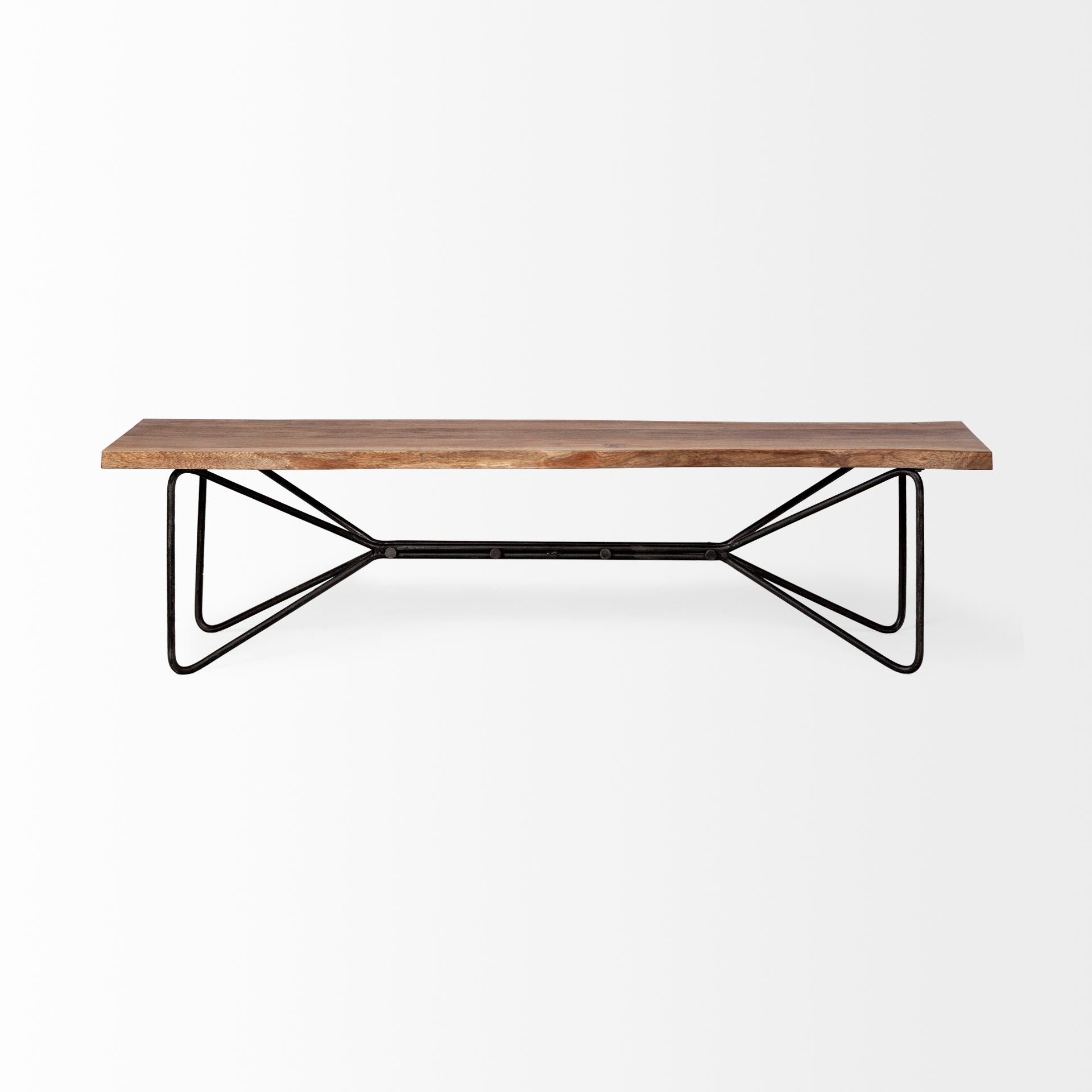 Papillion Bench Natural Wood | Black Iron - benches