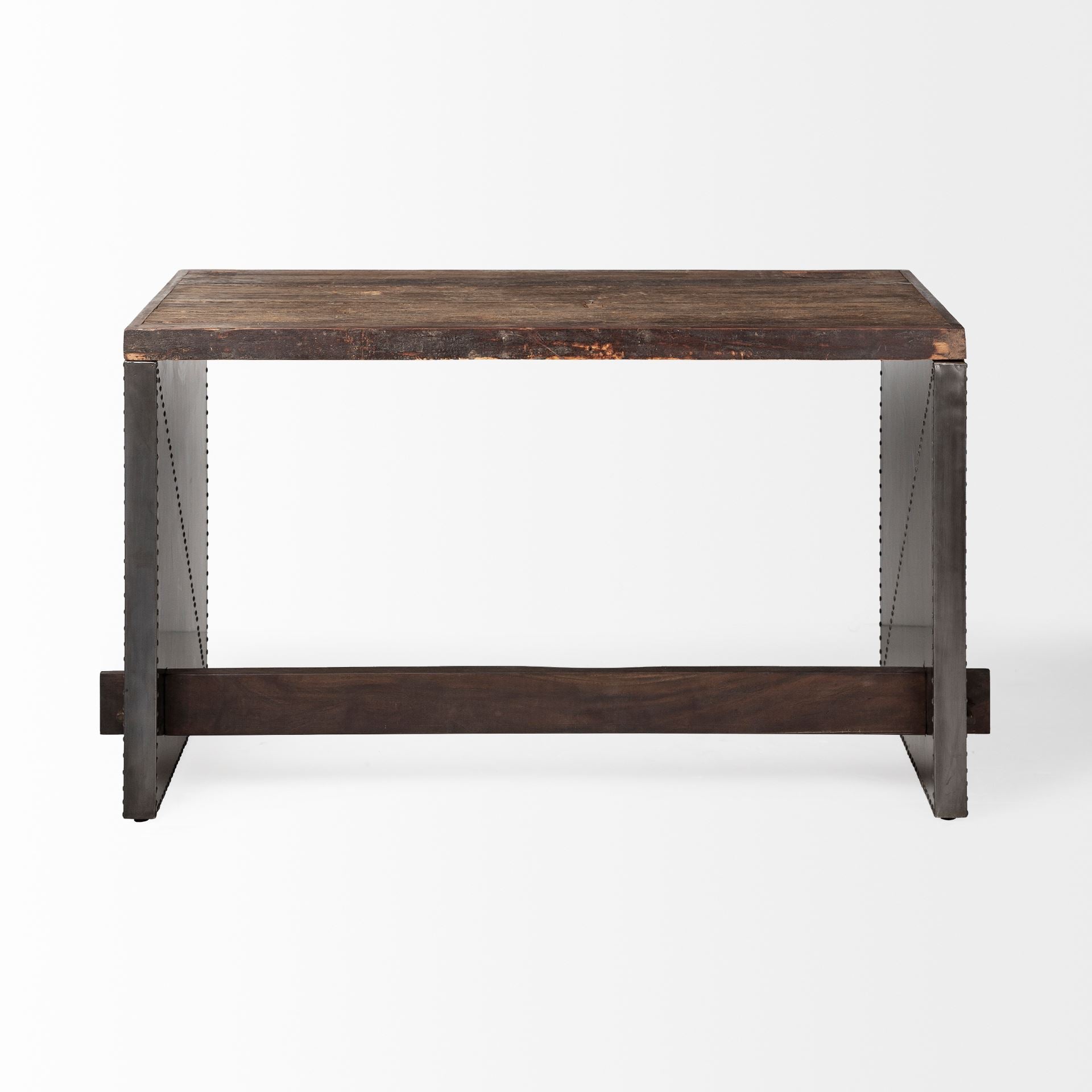 Orwell Office Desk Brown Wood | Black Metal - office