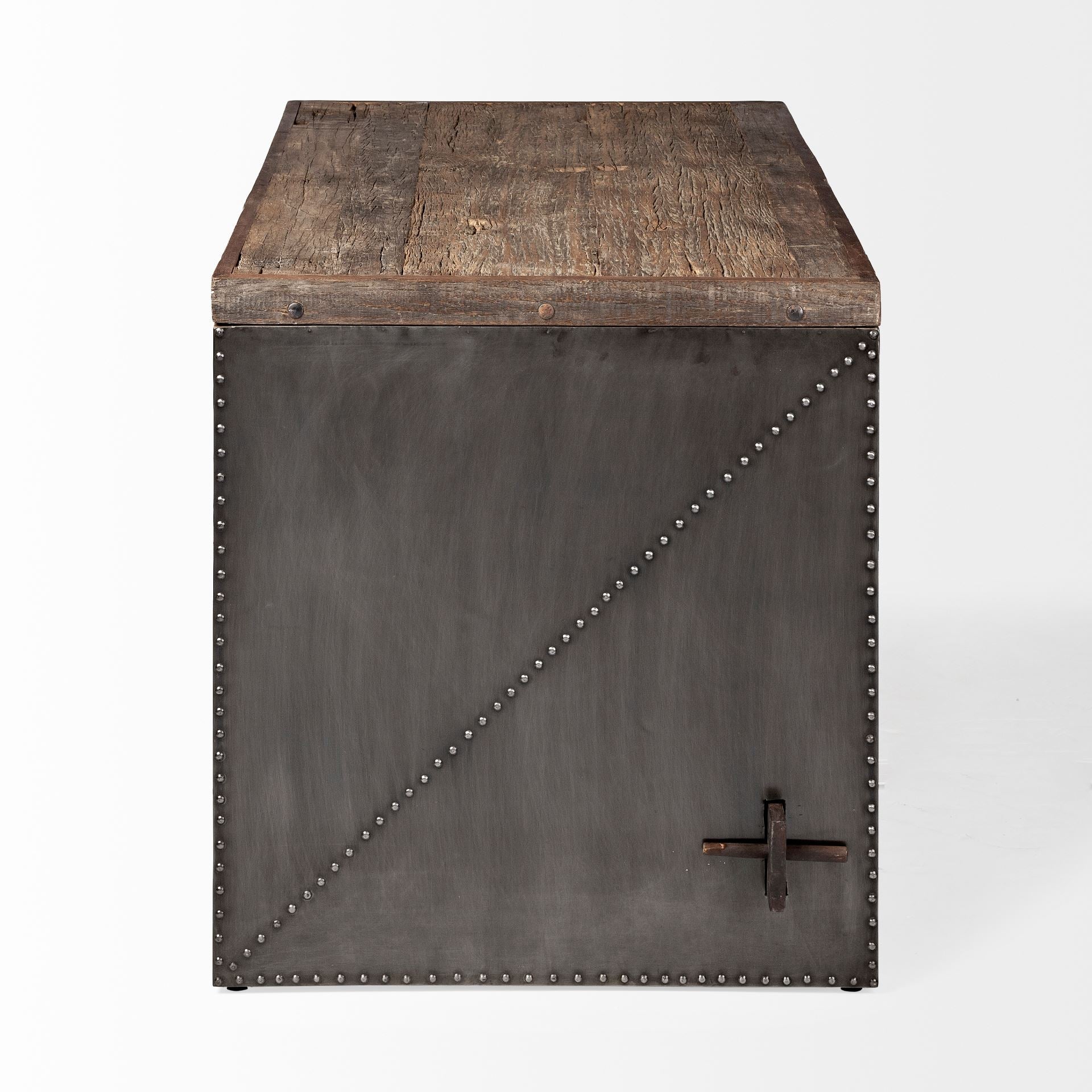 Orwell Office Desk Brown Wood | Black Metal - office