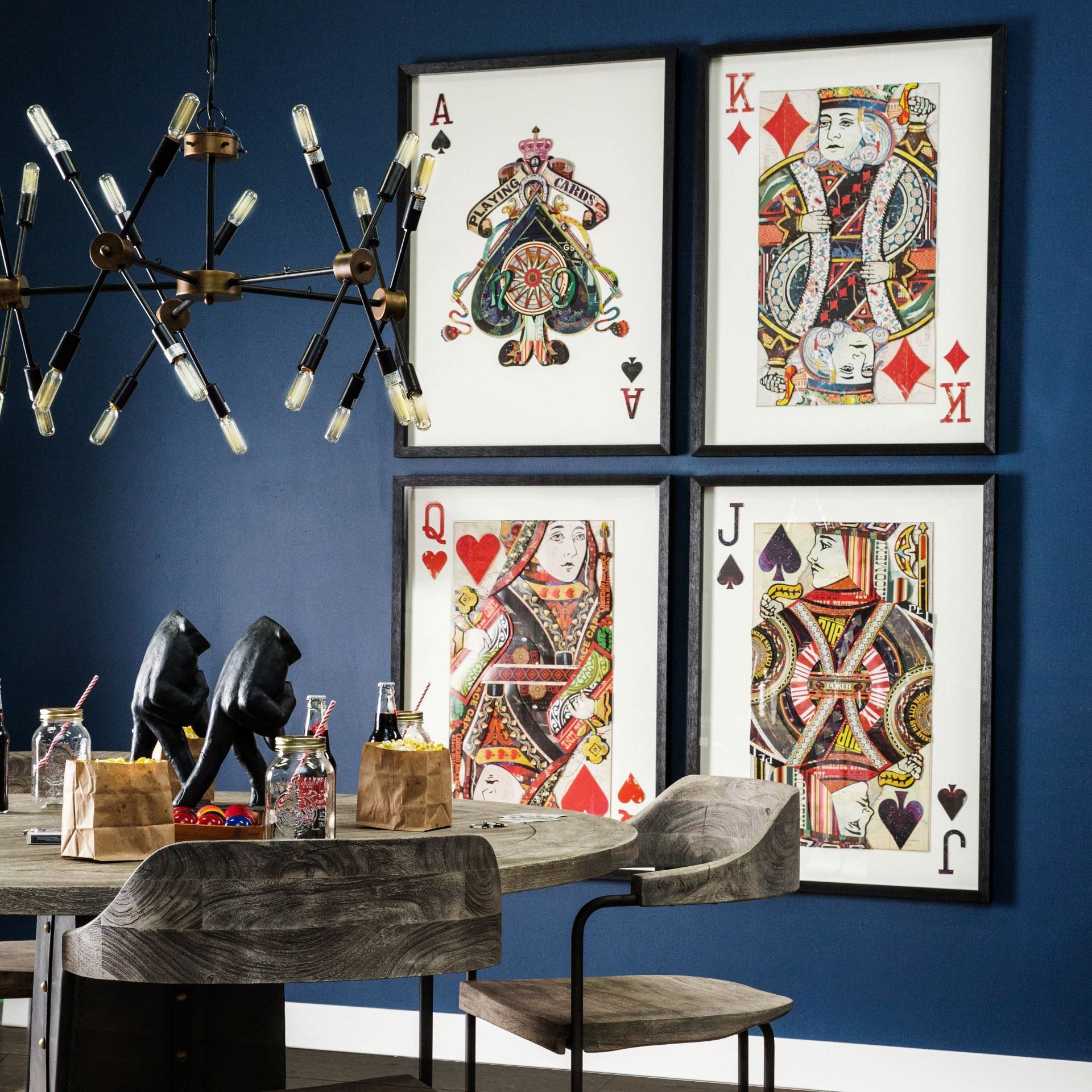 King of Diamonds II Playing Card a Paper Mosaik Collage Framed Art under Glass