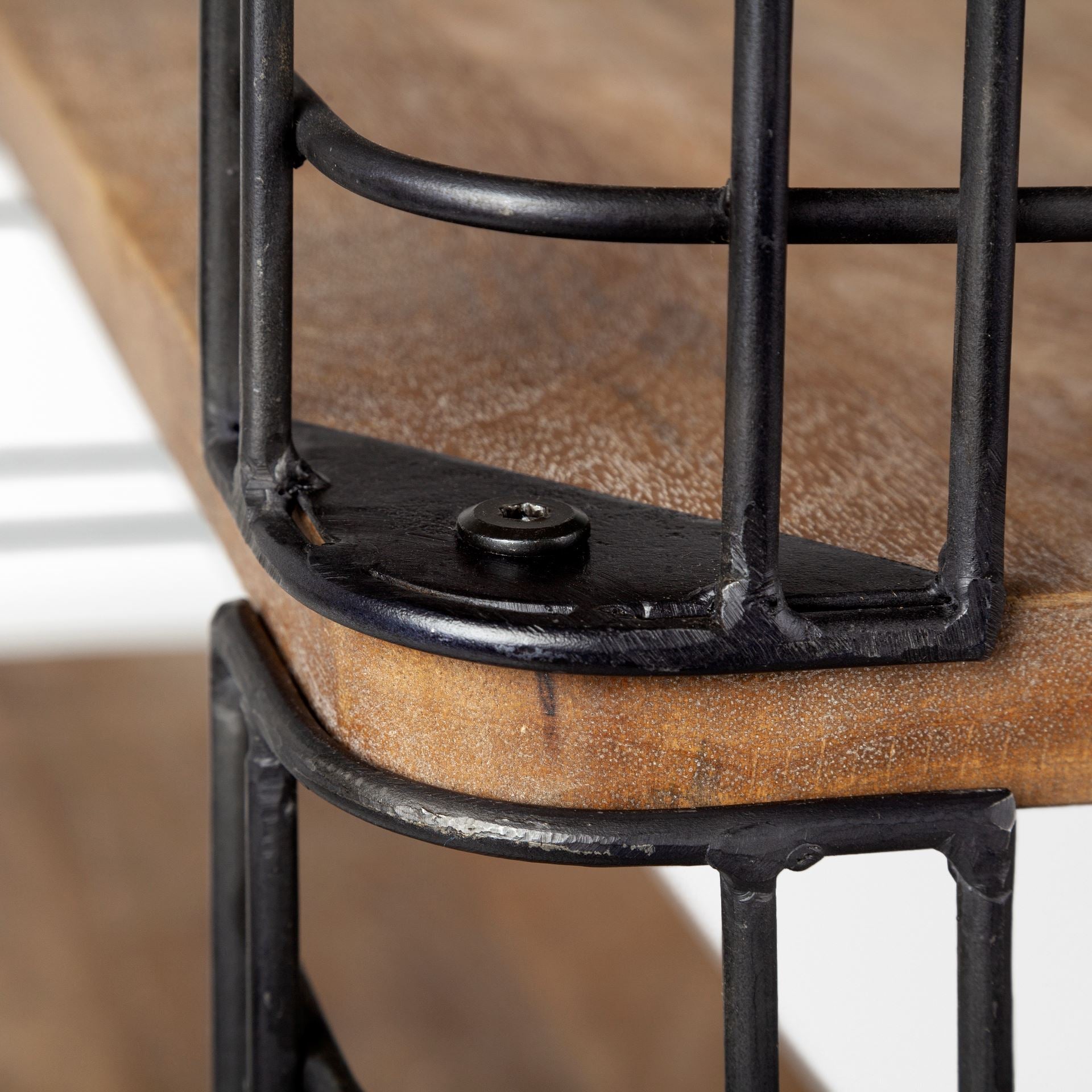 Bradie I 40L x 12W x 79H Brown Wood and Metal Frame Six Shelf Shelving Unit