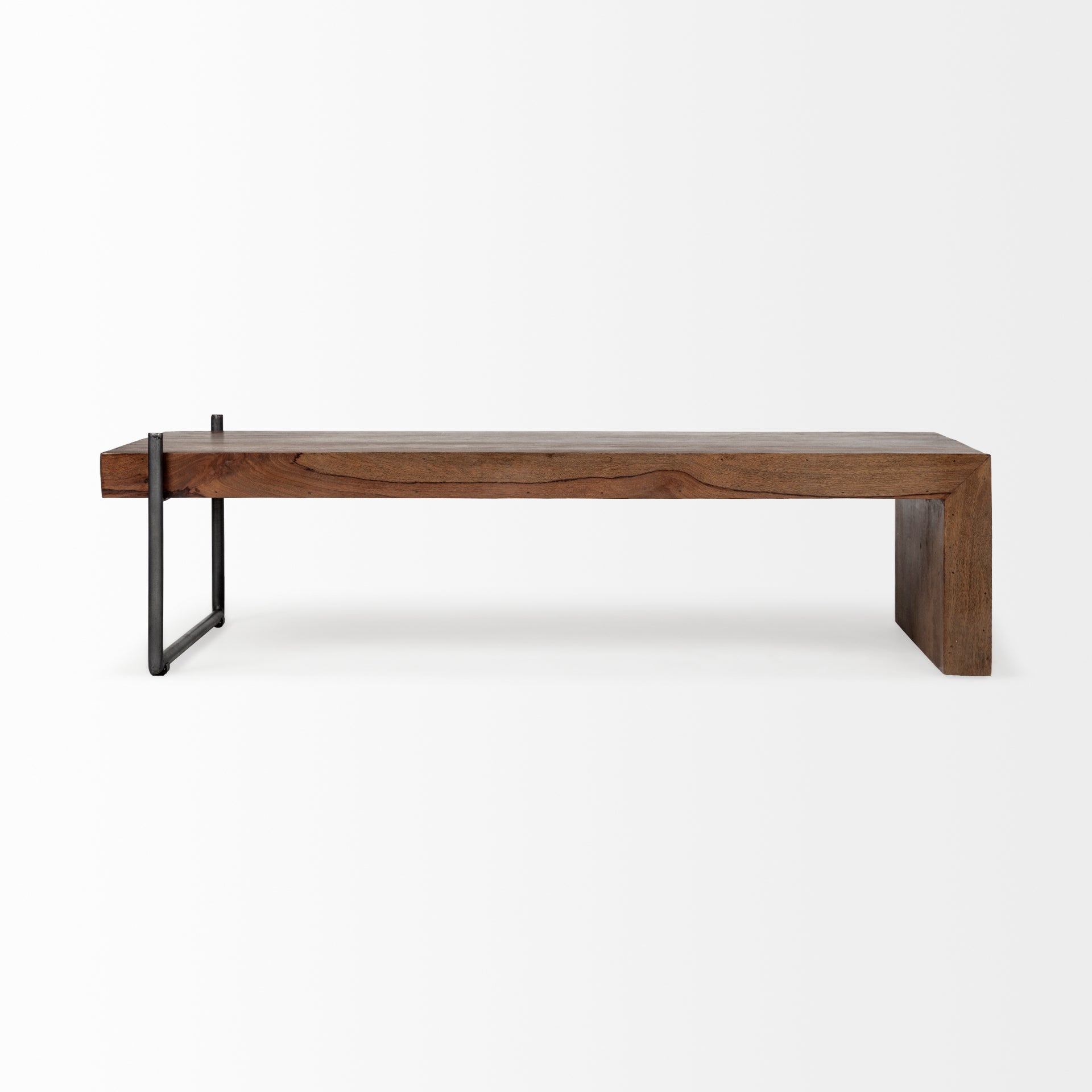 Maddox Coffee Table Brown Wood | Black Metal - coffee-tables