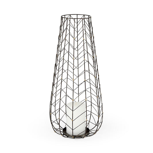 Petiole II Large Gold Toned Metal Table Candle Holder
