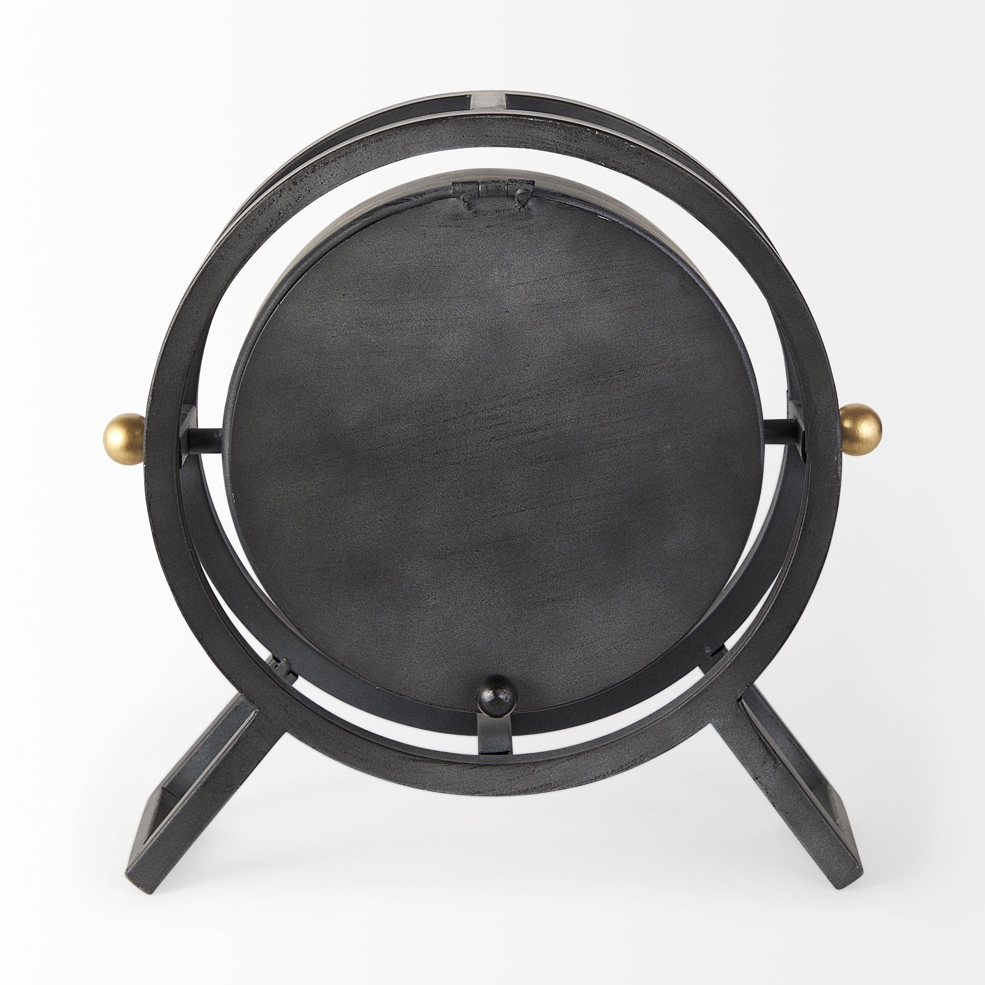 Gaston Gray Metal Circular Table Clock