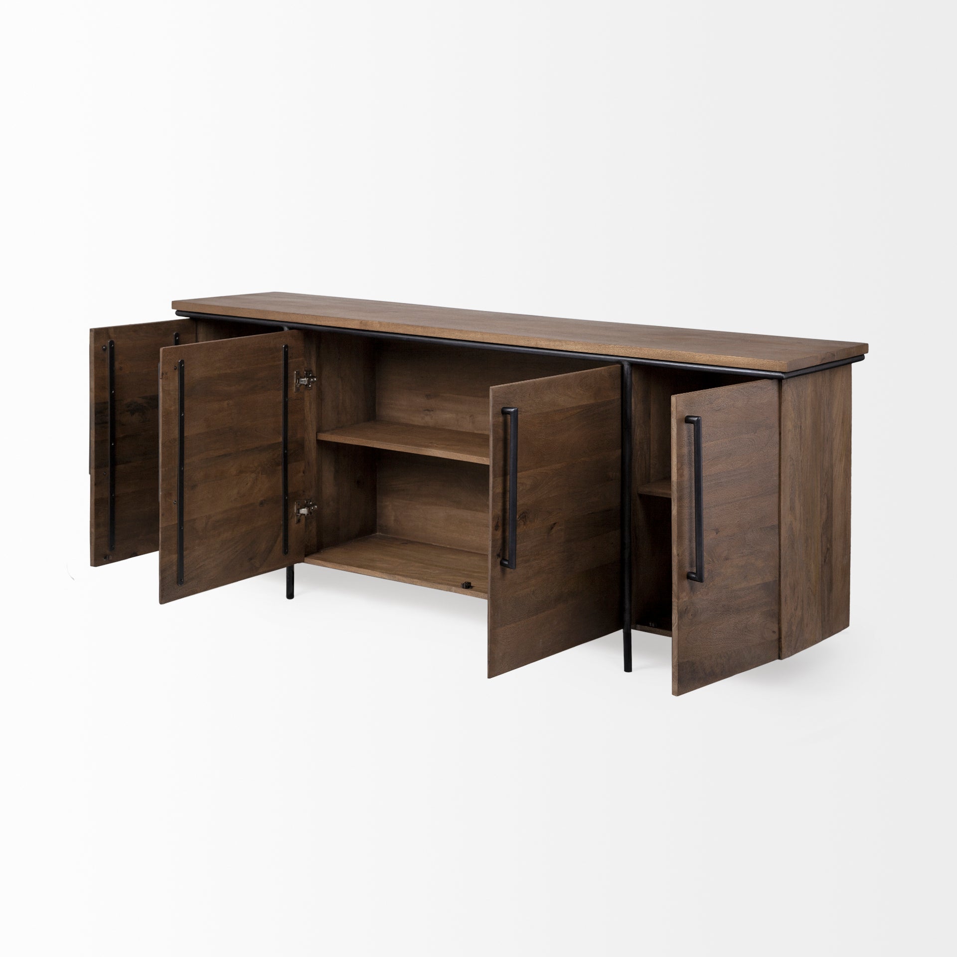 Maddox Sideboard Brown Wood | Black Metal - sideboards-and-buffets