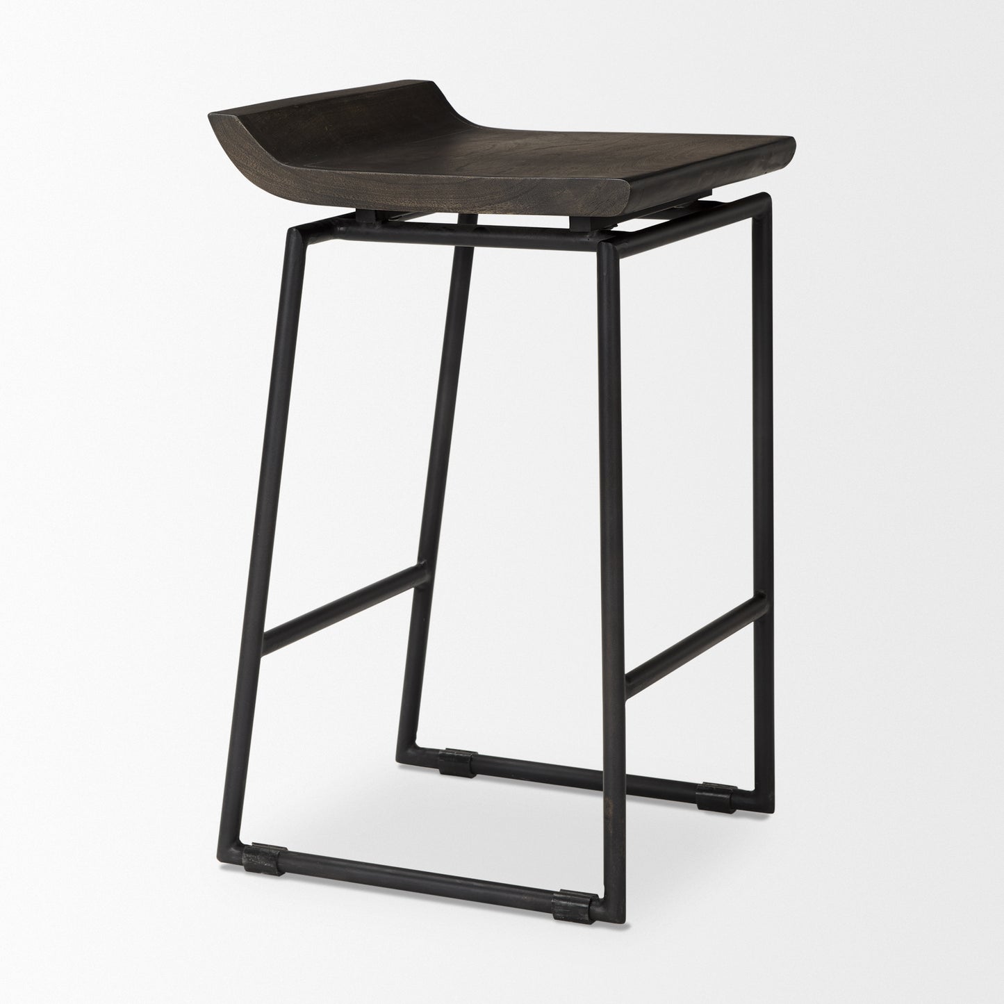 Givens Bar Counter Stool Black Wood | Black Metal | Counter - bar-stools