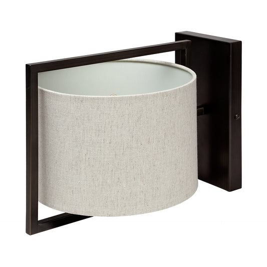 Smithe Wall Sconce Black Metal | Cream Shade - wall-fixtures